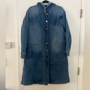 DG2 by Diane Gilman Long Blue Denim Jacket size M (R109)
